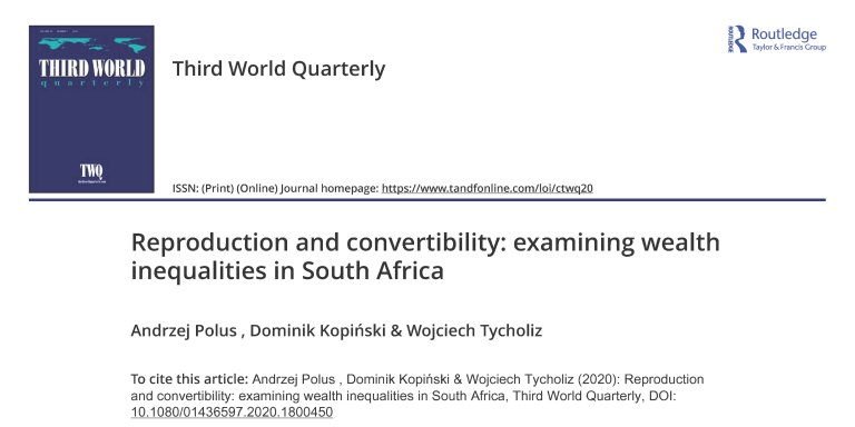 Reproduction and convertibility: examining wealth inequalities in South Africa (2021)