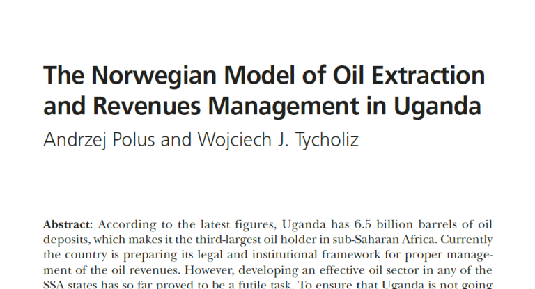 The Norwegian model of oil extraction and revenues management in Uganda