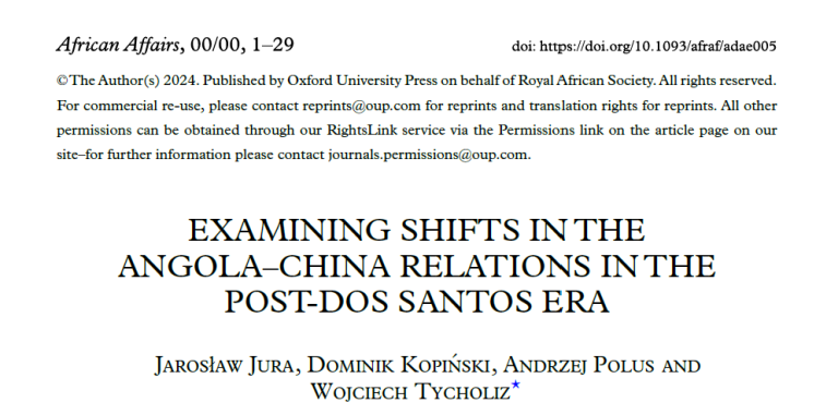 Examining Shifts in Angola-China Relations in a Time of Crisis (2024)